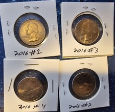 Lot of 4 2016 US Quarters America the Beautiful ATB
