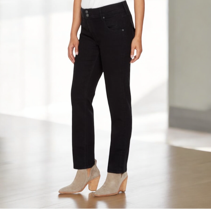 Hudson Los Angeles Women's Slim Straight Leg Jeans Black Size 14/34