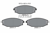Textar Bremsbelagsatz, Scheibenbremse 2351801 FüR Hyundai Mitsubishi