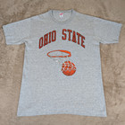 Vintage Men's Large Ohio State Basketball Heathered Gray Graphic T-shirt 80's