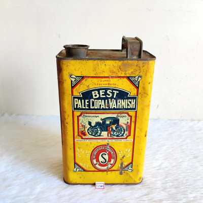 Vintage The London Varnish & Enamel Pale Copal Varnish Tin Can
