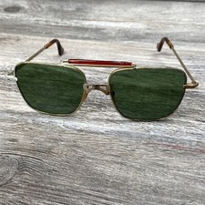 VINTAGE BEST COMPANY MOD GOLD MIRROR GREEN LENS SUNGLASS