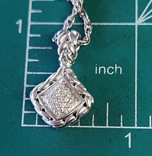 John Hardy Diamond Pendant Sterling Silver on 20