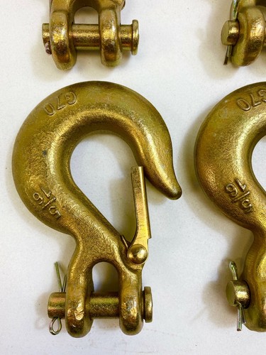 8-PK 5/16" Alloy Steel Grade 70 Clevis Slip Hook with Safety Latch 4,700 lb WLL - 第 2/5 張圖片