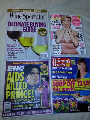 Lot of 4 Magazines PRINCE NATIONAL ENQUIRER MAY 2016 Wine Woman's Cosmopolitan