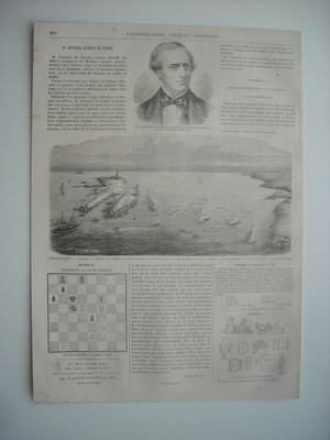 1863 ENGRAVING. L'ILE D'OUESSANT; PASSAGE DU FROMVEUR. Mr. JOSE-MARIA GUTIERREZ DE 