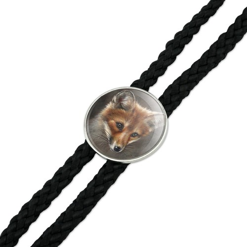 Red Fox Kit Portrait Western Southwest Cowboy Necktie Bow Bolo Tie - Bild 2 von 4