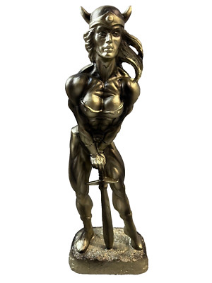 Large Female Viking Bodybuilding Trophy, Gold 6'' W x 16.5'' H