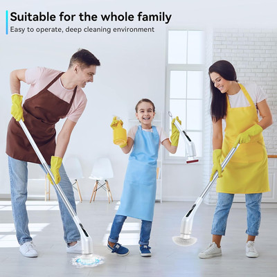 Electric Spin Scrubber Full-Body IPX7 Waterproof,  Cordless Shower Scrubber w...
