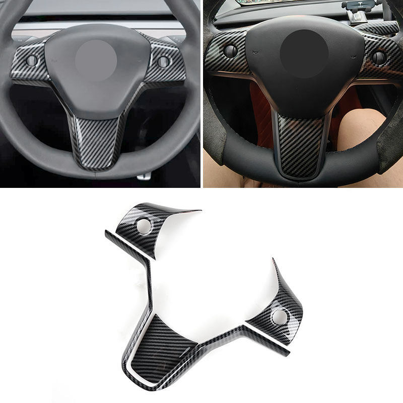 For Tesla Model 3 2016-2023 Model Y 19-24 Car Steering Wheel Button Panel Cover