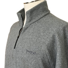 Prana Breathe Sweater - Men's Size XL - Gray 1/4 Zip Fleece Pullover - USA Made