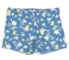 LAGUNA Retro 90's Surf Board Shorts Blue Hawaiian Swim Trunk Men's Medium - 2075