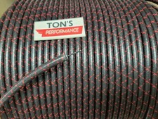 8mm Suppression Core Braided Cloth Black With Red Tracers Spark Plug Wire Foot
