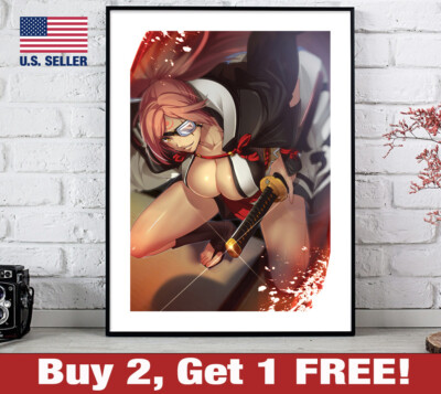 Guilty Gear Baiken Poster 18'' x 24'' Print Strive Game Room Wall Art Decor