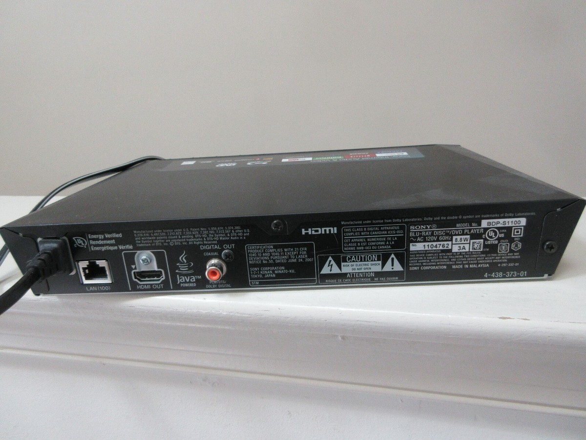 Sony BDP-S1100 Blu-ray Player 490080610532| eBay