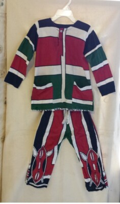 Kenya Kenyan National Batik Print Cotton Outfit Set Shirt Pants Child Size 4