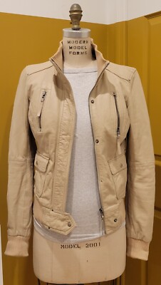 Bershka leather jacket Beige Size M