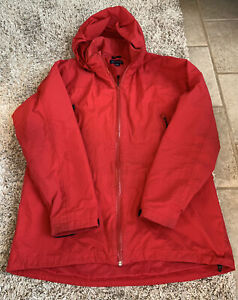 Men’s Lands End Red Nylon Jacket Coat With Hideaway Hood M (38-40) | eBay