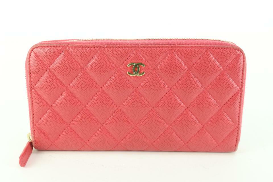 CHANEL キルティングジップウォレット（グロッシーピンク） CHANEL キルティングジップウォレット（グロッシーピンク