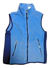 Arizona Jean Company Boys Girls Kids Fleece Vest M 7-8 Blue Full Zipper Pockets
