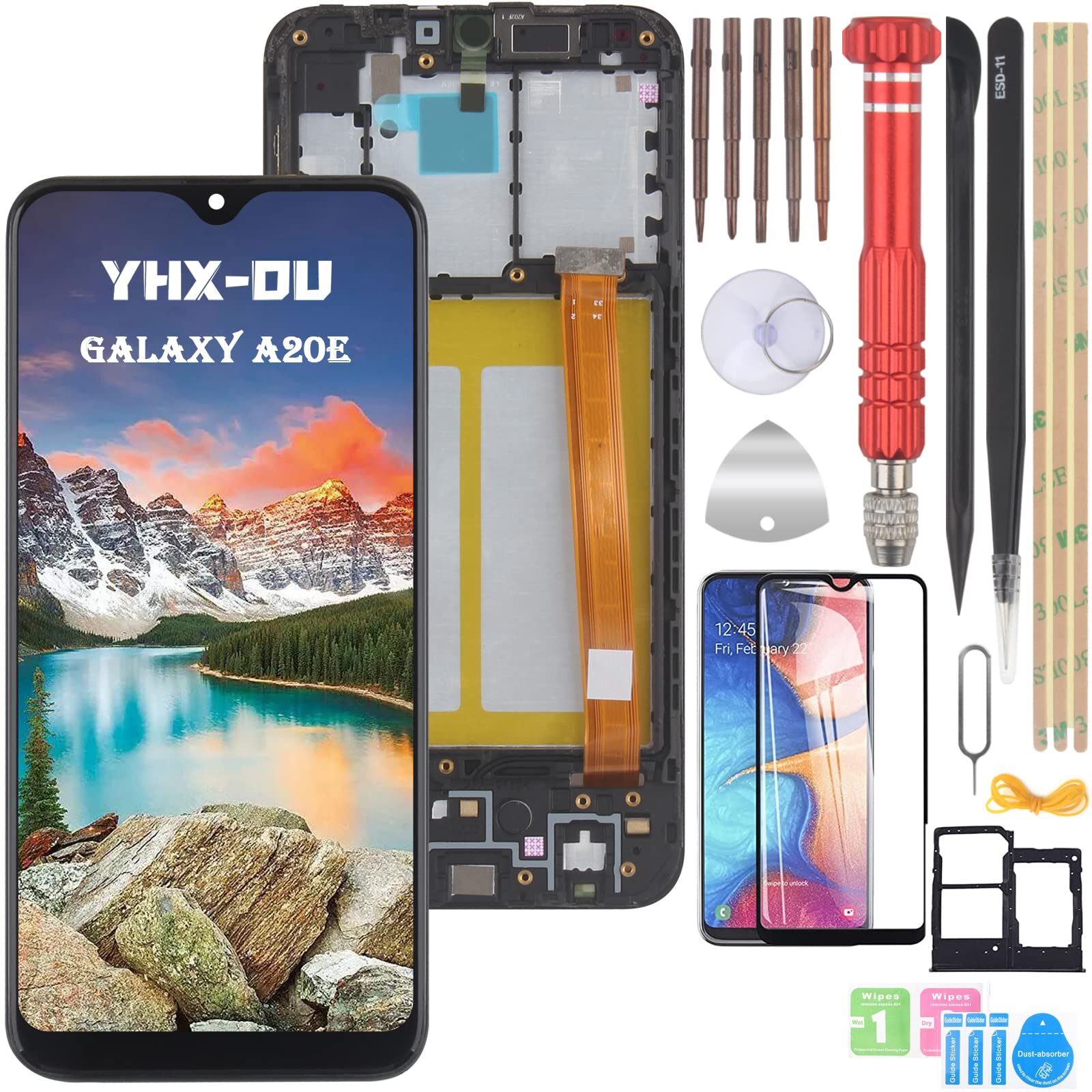 Дисплей Schwarz+Rahmen с диагональю 5,8 дюйма для Samsung Galaxy A20e 2019 SM-A202F/DS LCD Disp...
