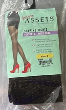 Spanx Assets Size 2 Textured Wishbone Shaping Tights Black