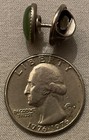 JADE CABOCHON TIE TACK OR PIN  - Silver Plated Setting — photo 5
