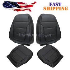 Fits 2011-2017 Volkswagen Jetta Driver & Passenger Leather Seat Cover Black