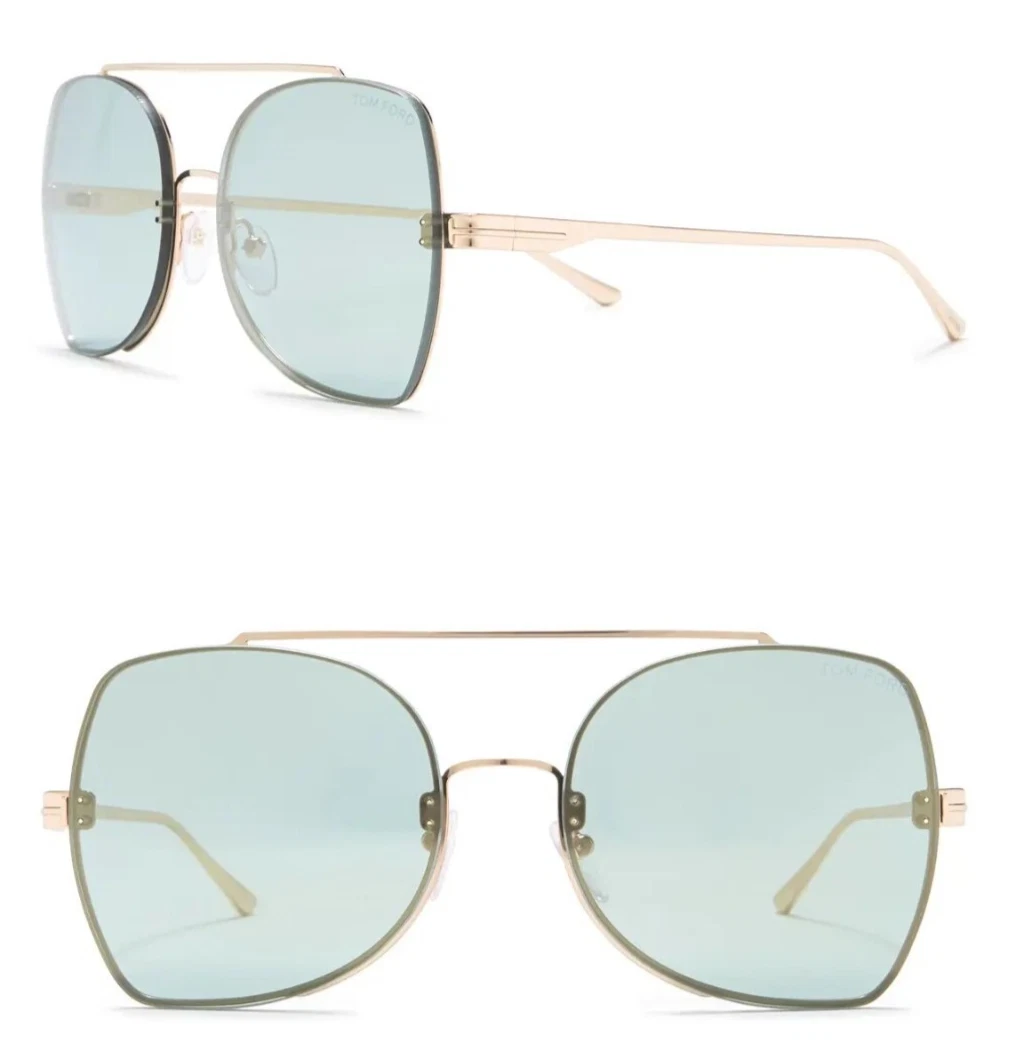 TOM FORD Scout TF656 28Q 58mm Oversized Butterfly Sunglasses Gold / Green TOM FORD Scout TF656 28Q 58mm Oversized Butterfly Sunglasses  main image 3