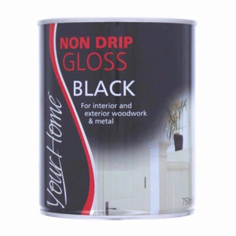 YourHome NonDrip Gloss Quick Dry Satin Non Yellowing Undercoat Black