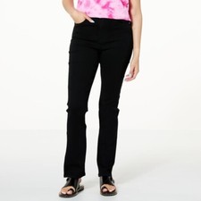 DG2 by Diane Gilman Virtual Stretch Denim Straight Leg Jeans Size 8 Black NEW