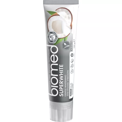 SPLAT Biomed Superwhite Kokos natürliche aufhellende Zahnpasta, fluoridfrei 100g