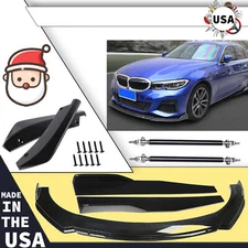 For BMW Front Bumper Lip Splitter Spoiler Body Kit Side+Skirt