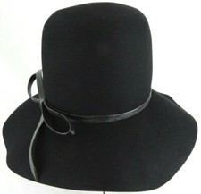 Betmar Bucket Hat Black Wool Felt 21.5" Inside Measurement Boho Vintage