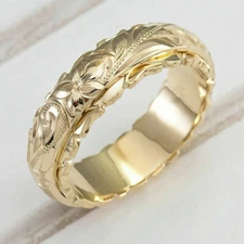 Elegant 18K Gold Plated Wedding Ring Jewelry Women Gift Sz 6-12