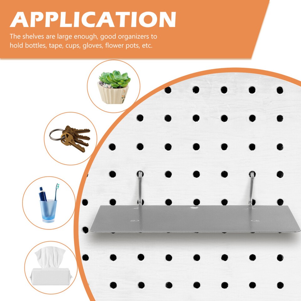 2 Pcs Peg Board Shelf Pegboard Nail Storage Unit Wall eBay