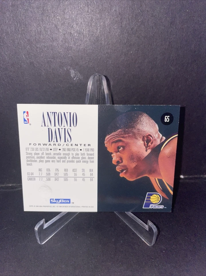 1994-95 SkyBox Premium Indiana Pacers Basketball Card #65 Antonio Davis - Image 2 of 2