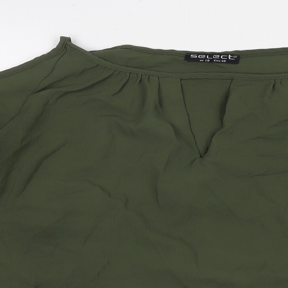 Select Womens Green Polyester Basic Blouse Size 1… - image 3