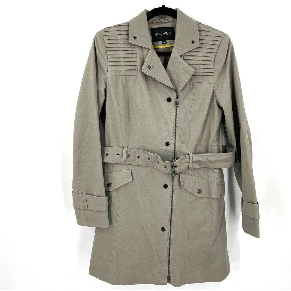 Nine West Tan Belted Trench Coat Medium
