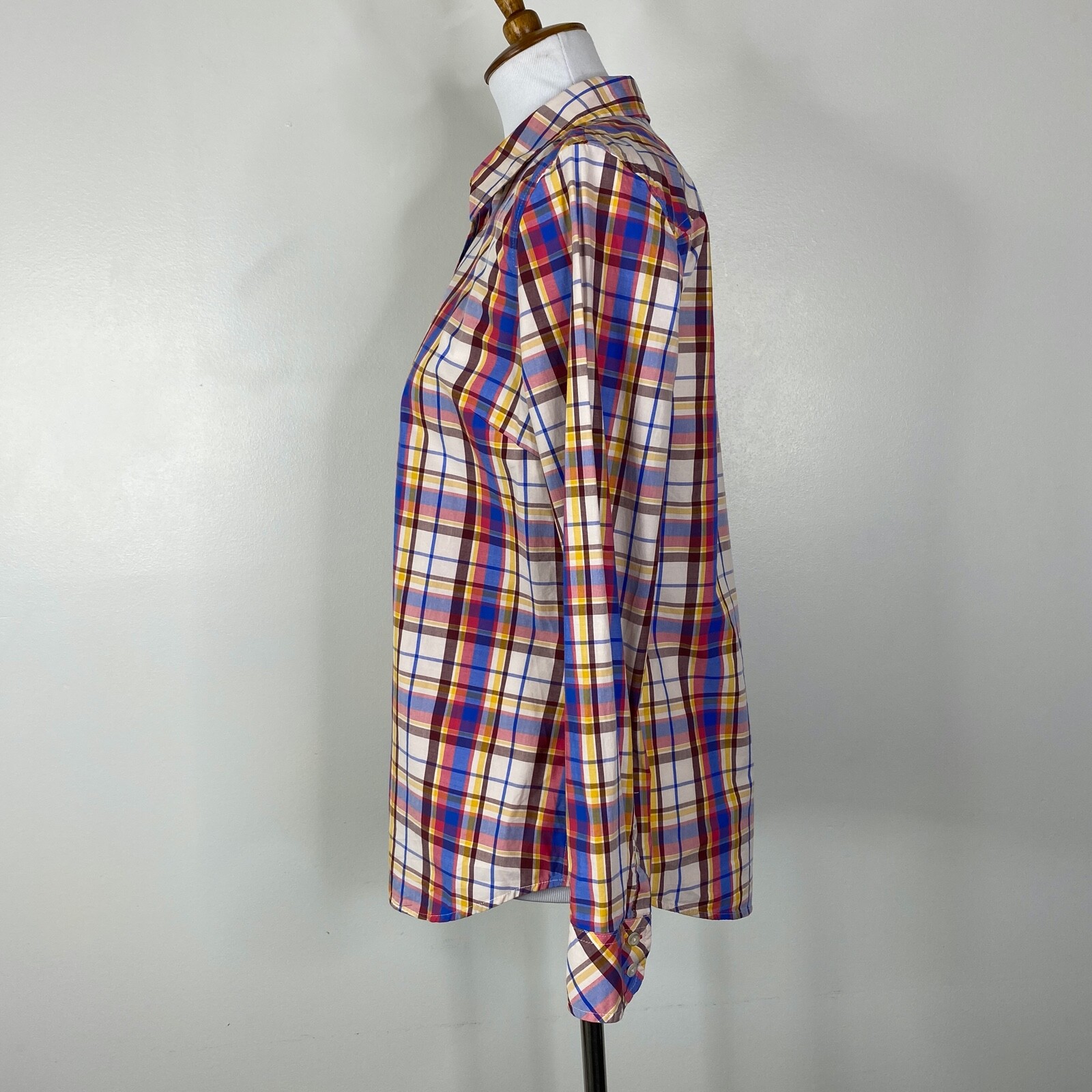 Talbots Button Up Top Multicolor Plaid Lightweigh… - image 4