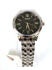NEW FOSSIL AINSLEY SILVER TONE,BLACK MOP DIAL BRACELET CLASSIC WATCH BQ1758