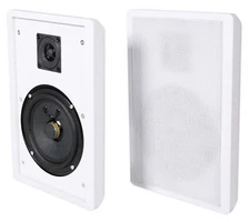 2 Rockville RockSlim White Home Theater 5.25" 240w Easy Wall Mount Slim Speakers