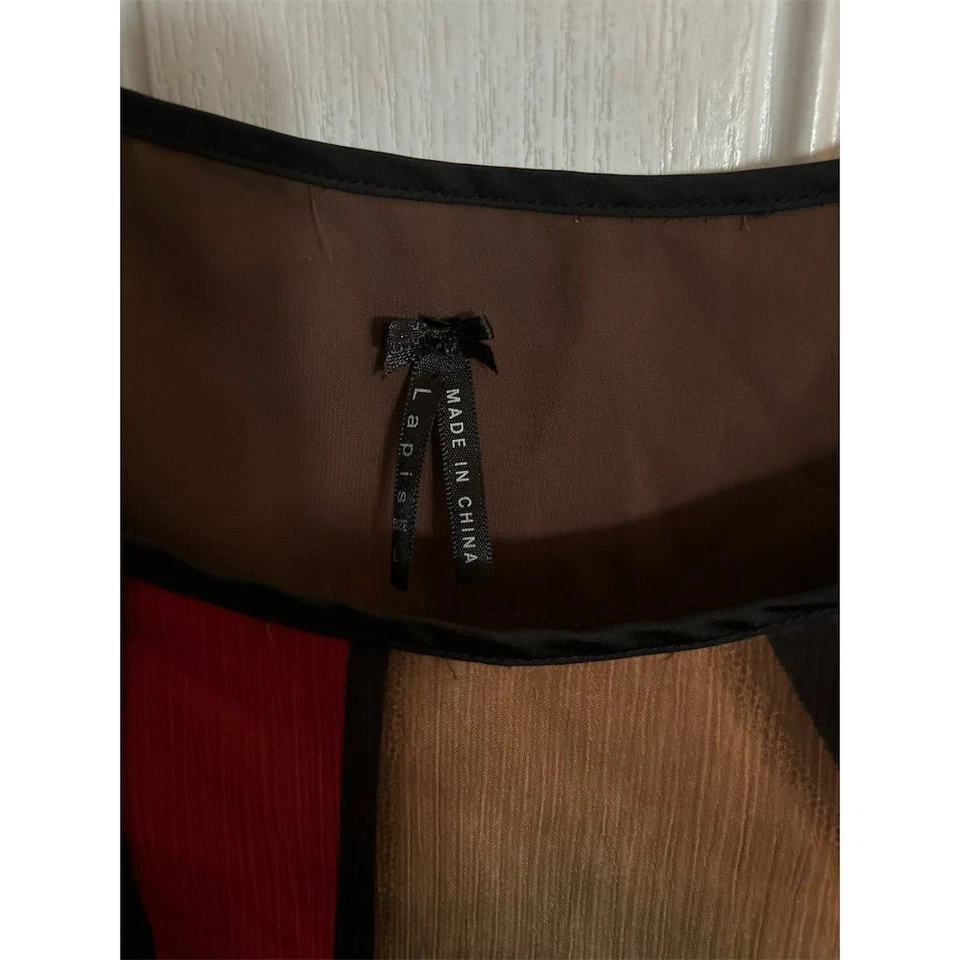 Top camisola con correa de espagueti y volantes multicolor para mujer lapislázuli M Foto 2 de 4