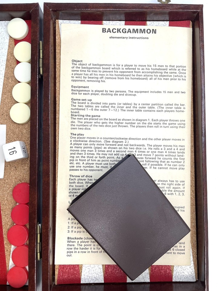 Design Philipp Backgammon Chess Checkers Board Game Set Faux Book Box ...