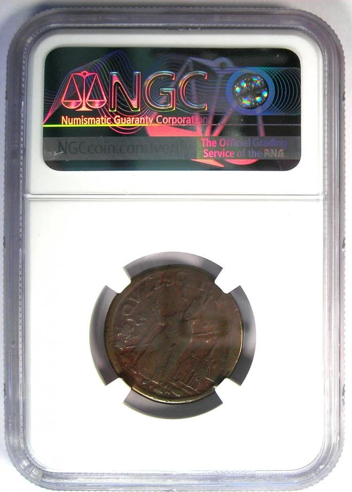1670 New Jersey St Patrick Farthing Colonial Coin 1/4P - NGC VF20 - $2000 Value - Image 3 of 4