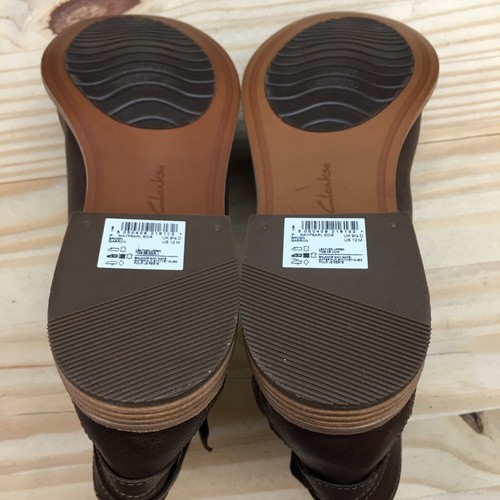 NEW Clarks Boots Womens 12 M Maypearl Edie Side Zip Ankle Bootie Brown Leather - Picture 13 of 20