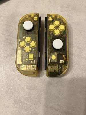 Original Nintendo Switch Joy Con Controller Transparent Gelb Custom Clear
