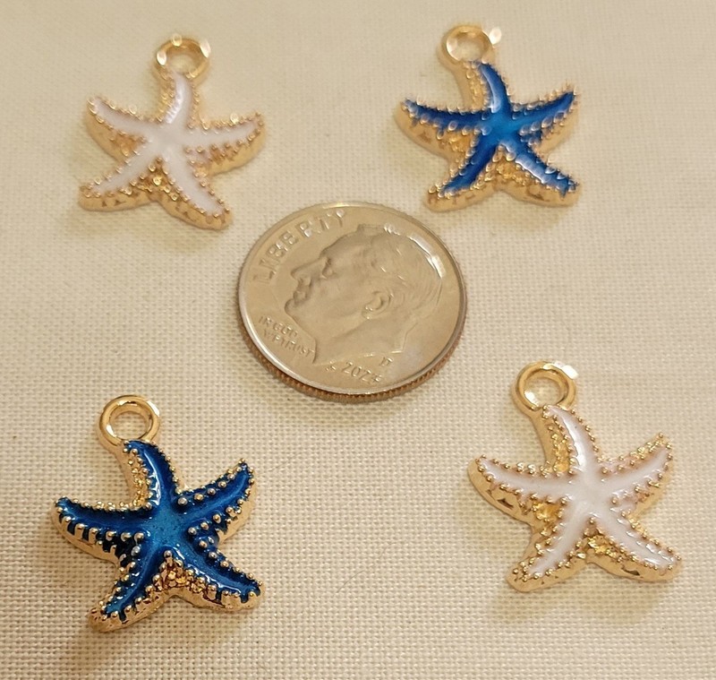 P21 18mm enameled metal starfish charms. will combine to save on shipping 