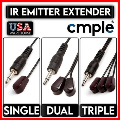 IR Emitter Extender Mini Stick-On Infrared Blink Eye Cord 3.5mm 10 Feet