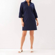 Karen Kane Cuffed Sleeve Embellished Dress Navy
